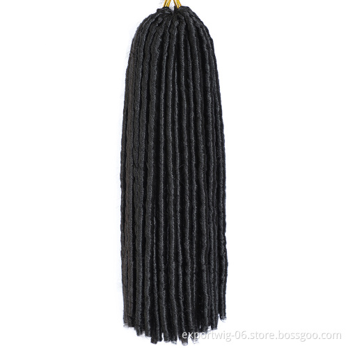 Synthetic Braid Hair Extensions Dreadlocks 20 inch Soft Straight Faux Locs Crochet Braids Hair